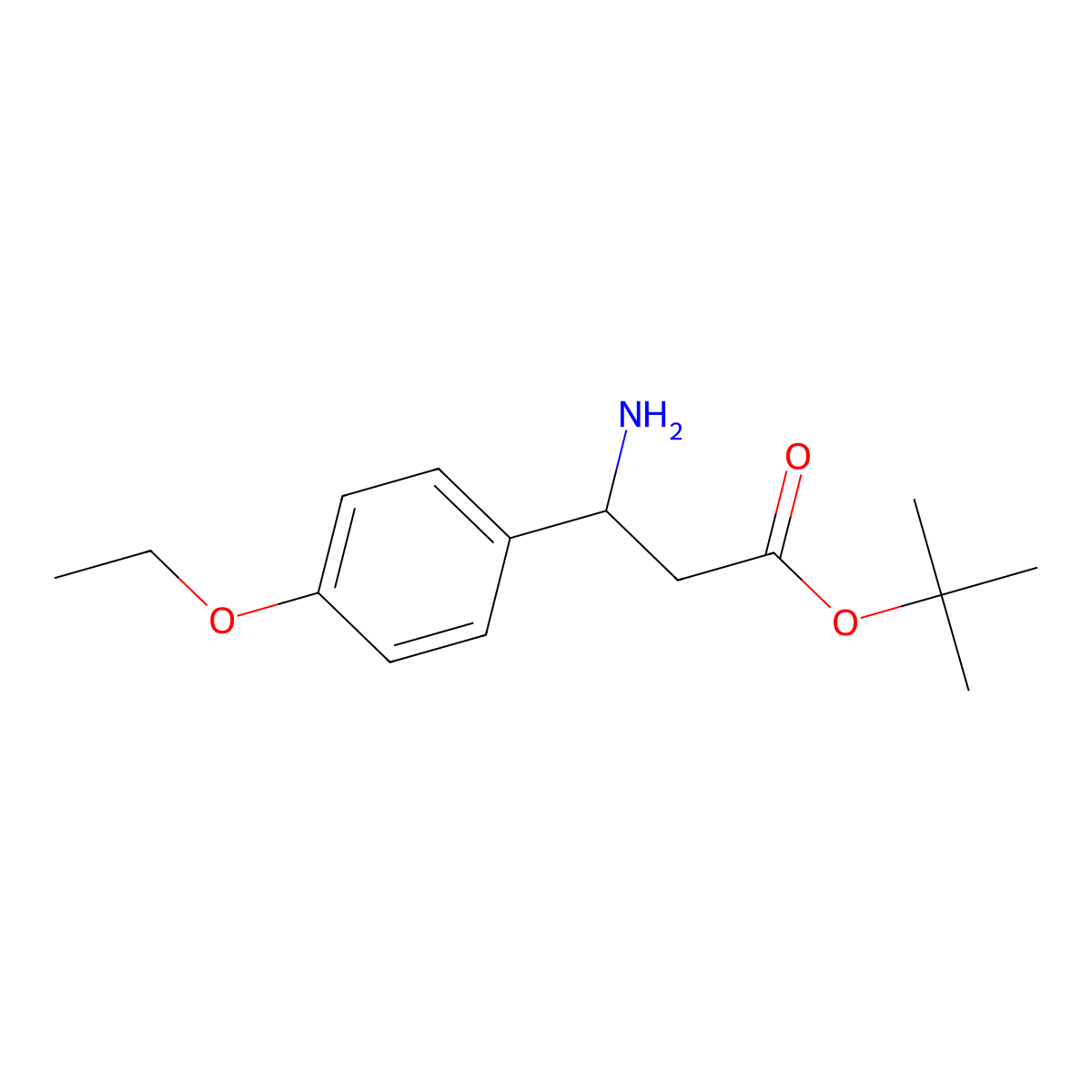 Tert-butyl 3-amino-3-(4-ethoxyphenyl)propanoate molecular structure, CAS 2354509-68-3