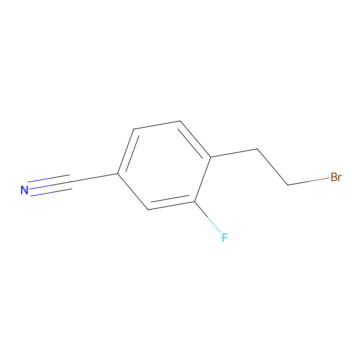 4-(2-Bromoethyl)-3-fluorobenzonitrile molecular structure, CAS 2354515-27-6
