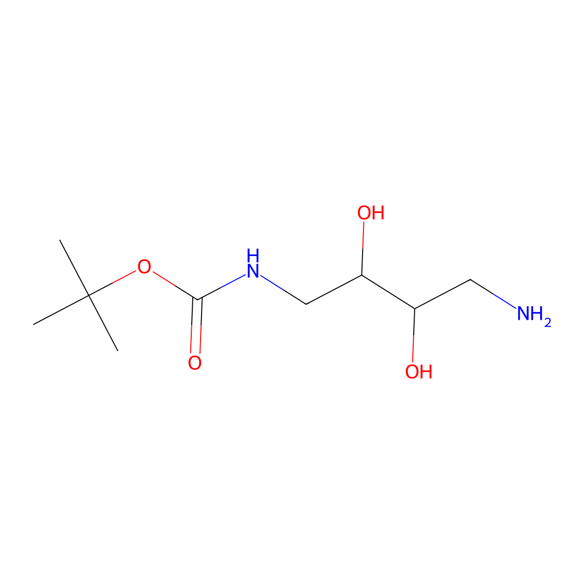 tert-butyl N-(4-amino-2,3-dihydroxybutyl)carbamate molecular structure, CAS 2354518-05-9