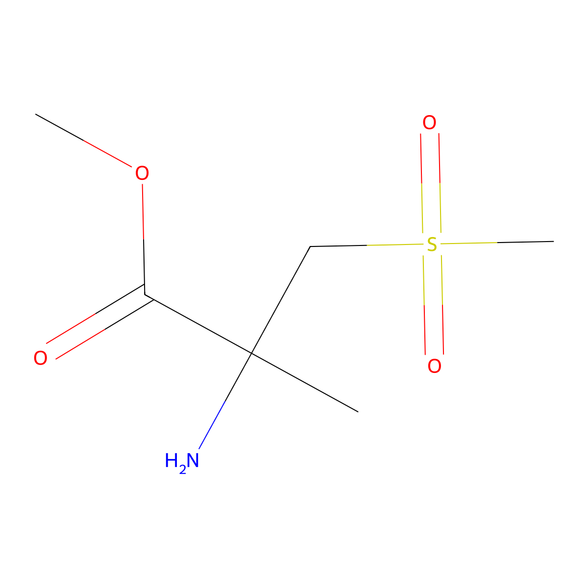 Methyl 2-amino-3-methanesulfonyl-2-methylpropanoate molecular structure, CAS 2354523-20-7