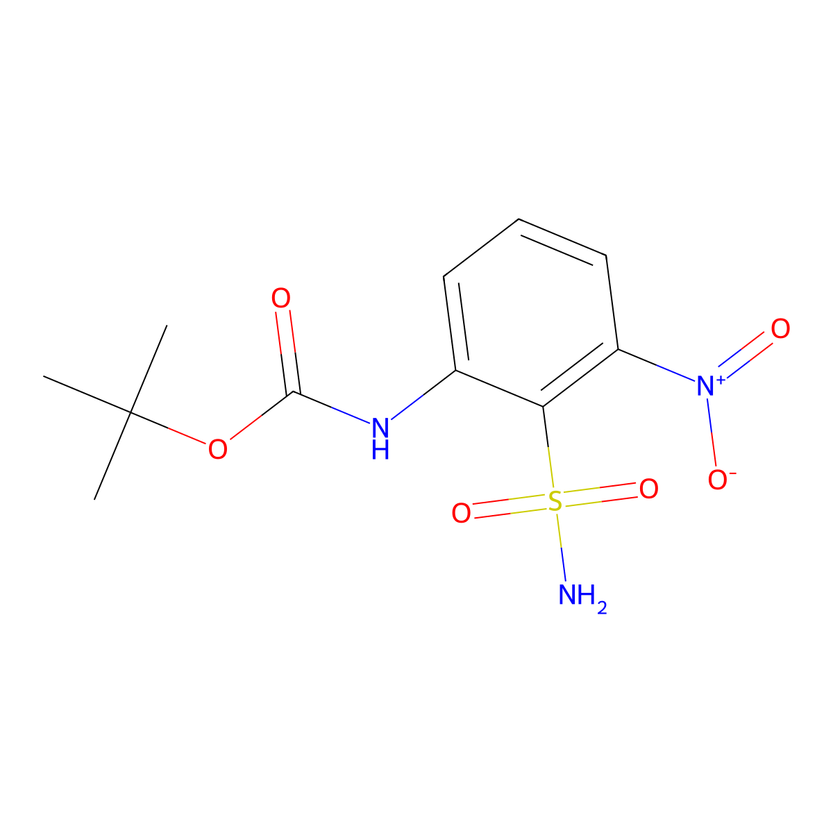 tert-butyl N-(3-nitro-2-sulfamoylphenyl)carbamate molecular structure, CAS 2354547-66-1