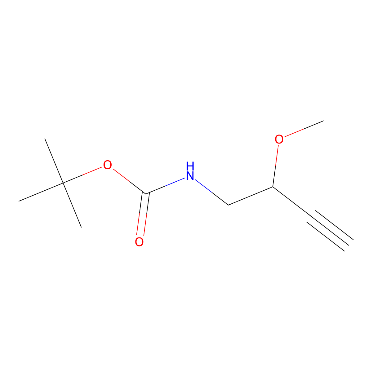 tert-butyl N-(2-methoxybut-3-yn-1-yl)carbamate molecular structure, CAS 2354551-85-0