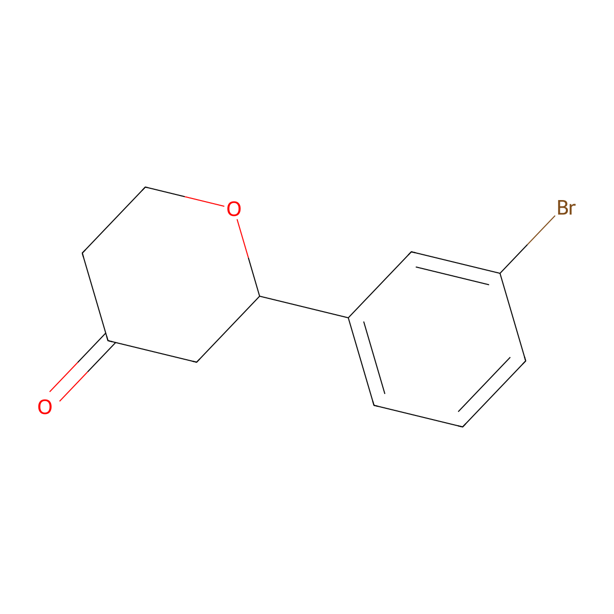 2-(3-Bromophenyl)dihydro-2H-pyran-4(3H)-one molecular structure, CAS 2354553-85-6