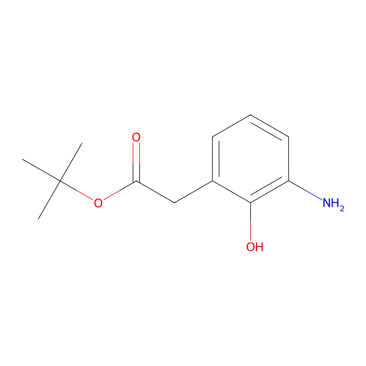 Tert-butyl 2-(3-amino-2-hydroxyphenyl)acetate molecular structure, CAS 2354555-71-6