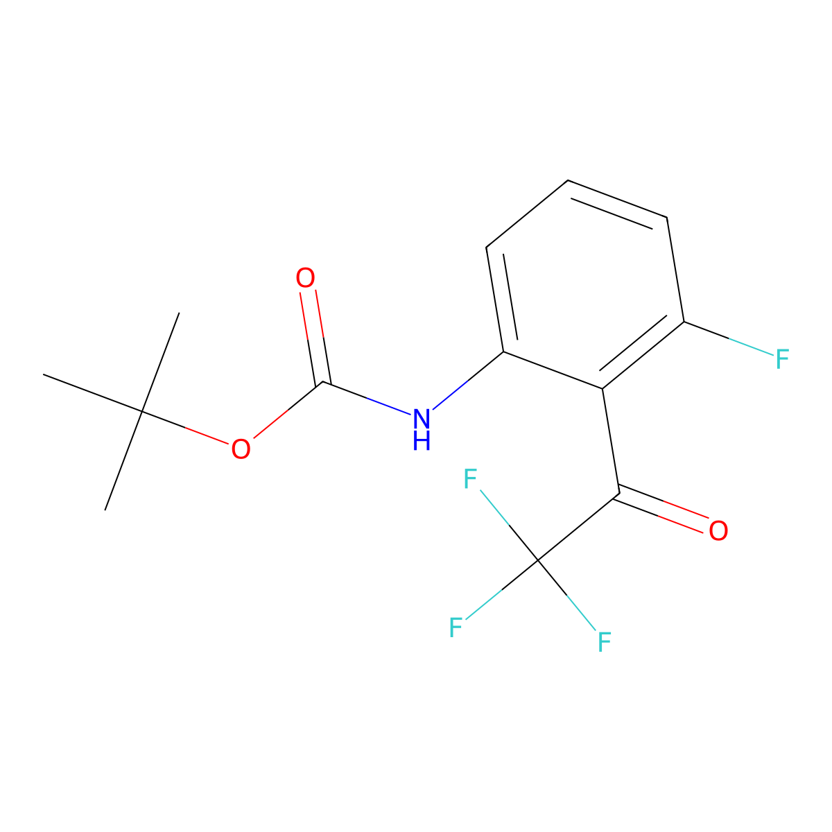 tert-butyl N-[3-fluoro-2-(trifluoroacetyl)phenyl]carbamate molecular structure, CAS 2354556-64-0