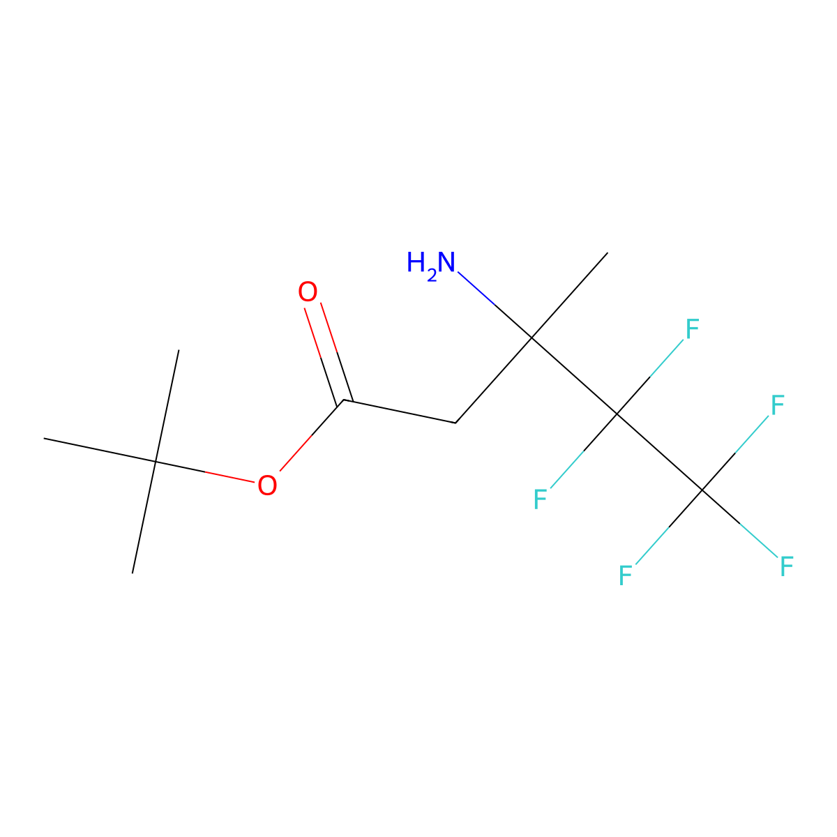 Tert-butyl 3-amino-4,4,5,5,5-pentafluoro-3-methylpentanoate molecular structure, CAS 2354562-94-8