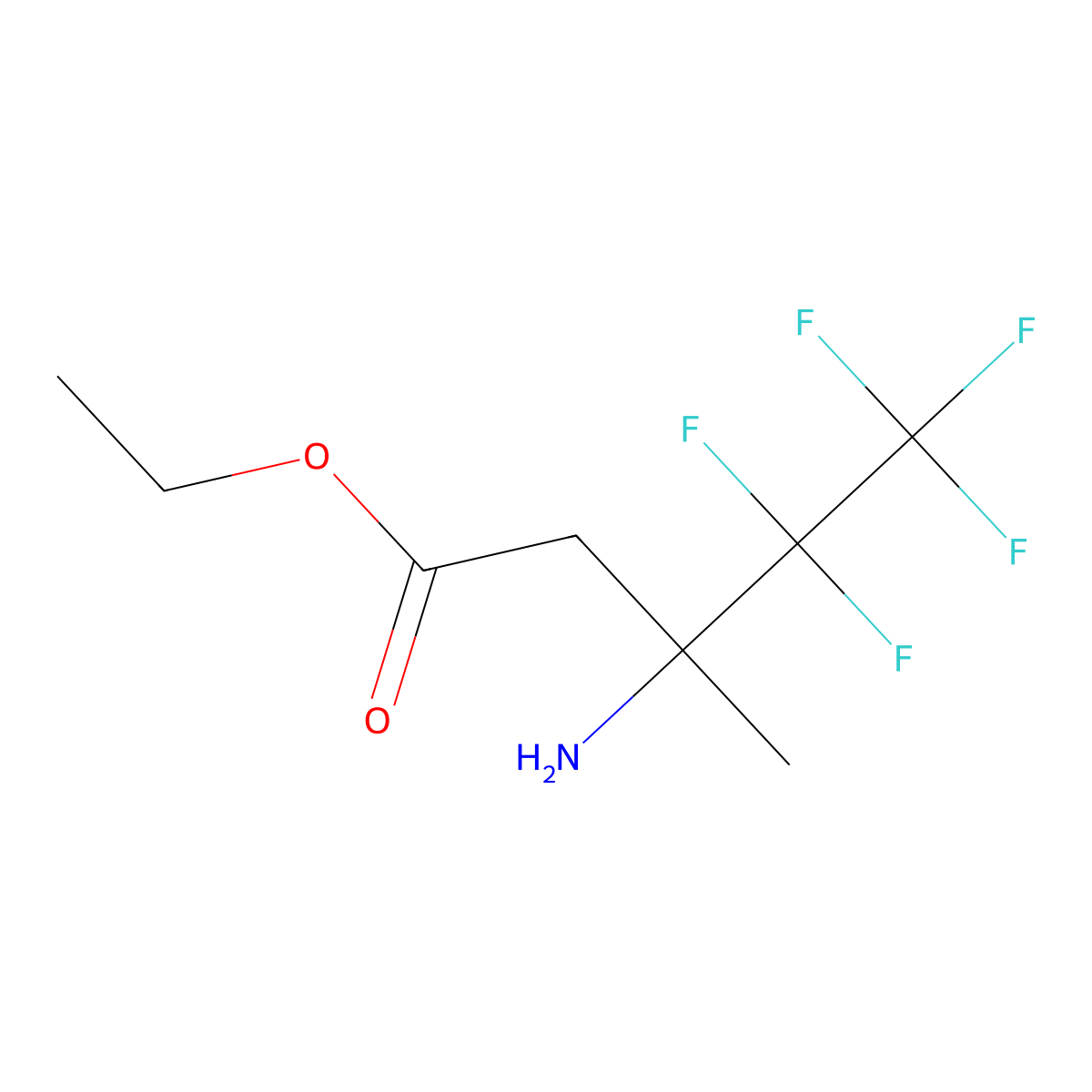 Ethyl 3-amino-4,4,5,5,5-pentafluoro-3-methylpentanoate molecular structure, CAS 2354562-97-1