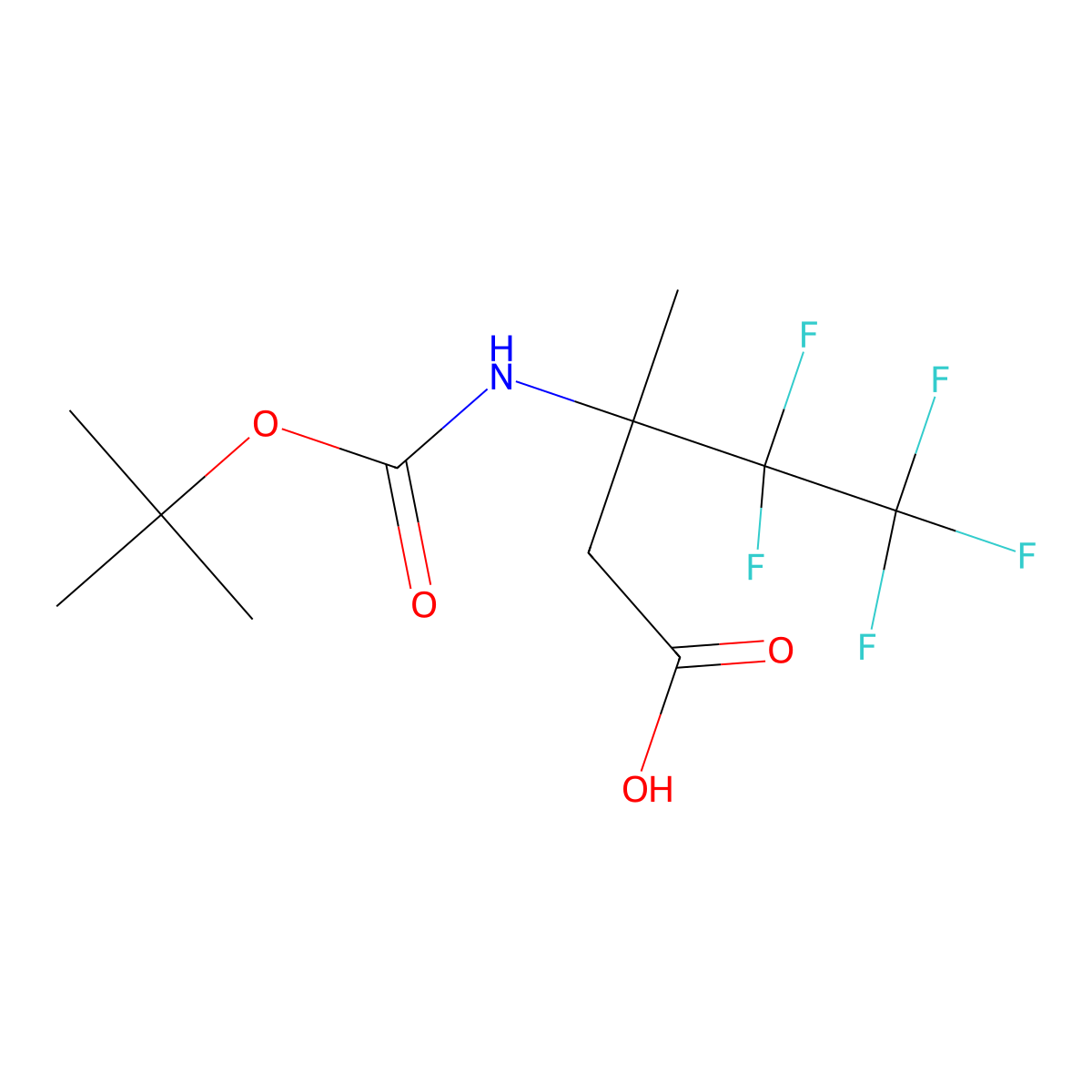 3-{[(Tert-butoxy)carbonyl]amino}-4,4,5,5,5-pentafluoro-3-methylpentanoic acid molecular structure, CAS 2354562-99-3