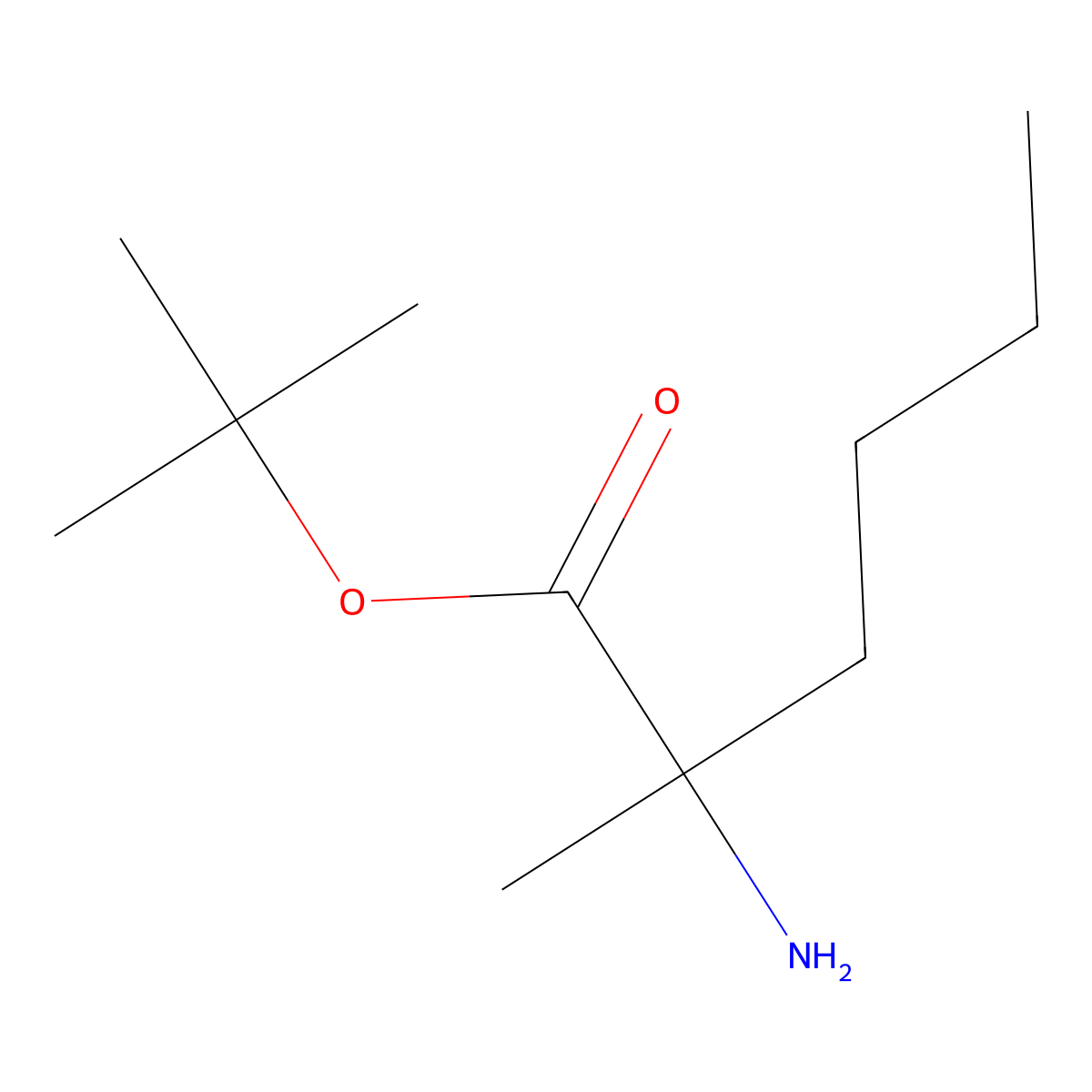 Tert-butyl 2-amino-2-methylhexanoate molecular structure, CAS 2354580-40-6