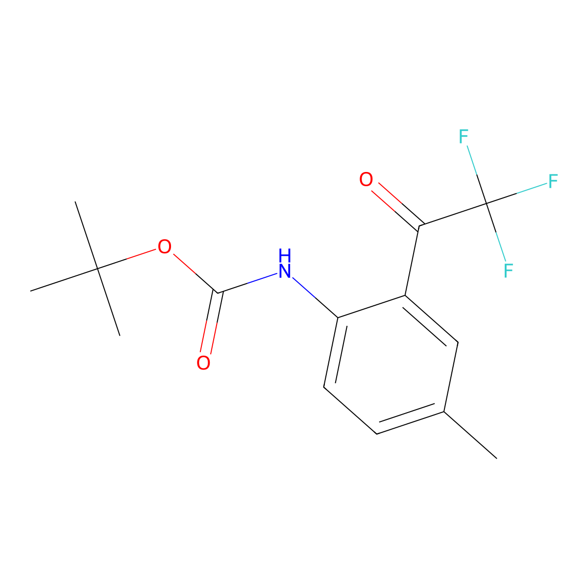 tert-butyl N-[4-methyl-2-(trifluoroacetyl)phenyl]carbamate molecular structure, CAS 2354581-75-0
