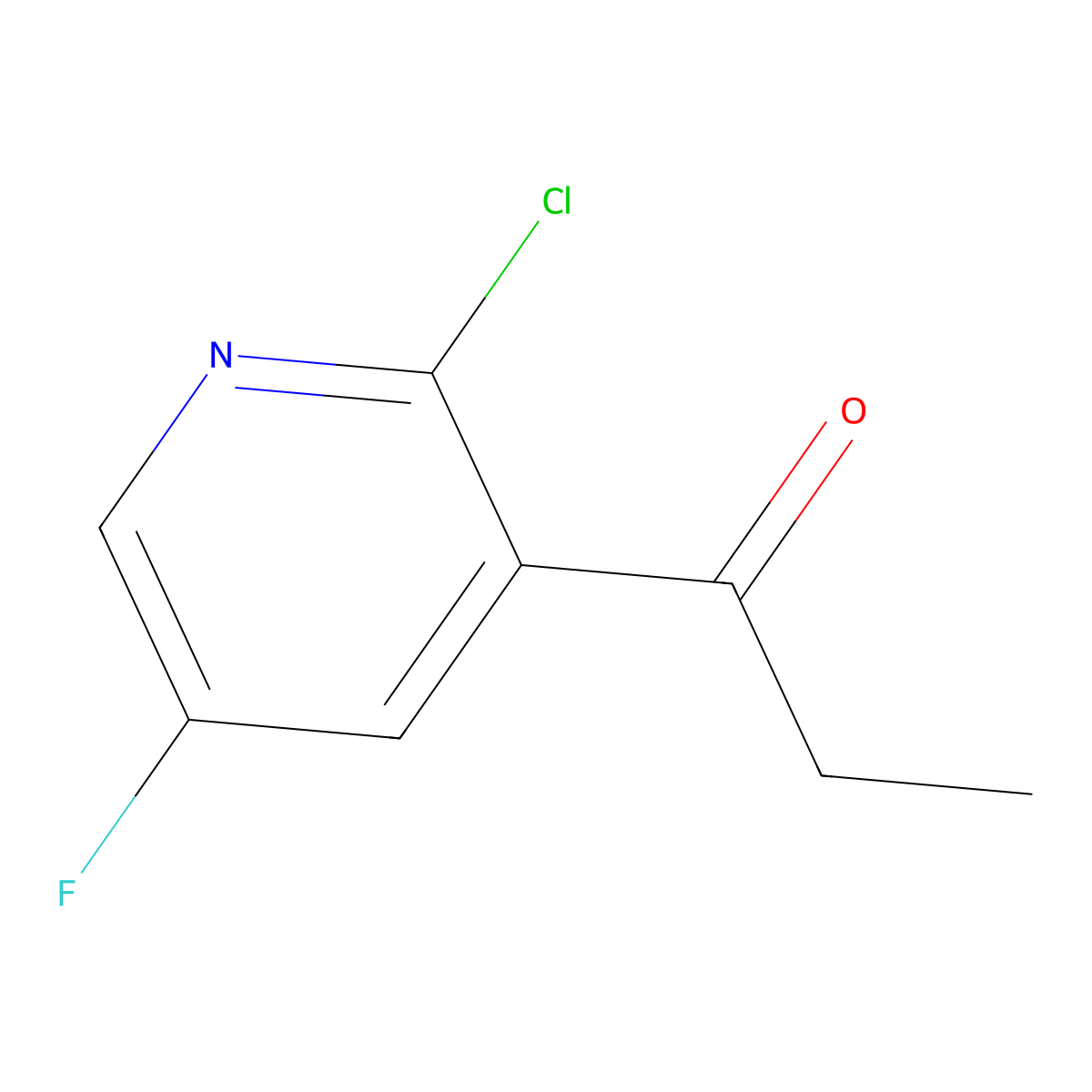 1-(2-Chloro-5-fluoro-3-pyridinyl)-1-propanone molecular structure, CAS 2354591-53-8