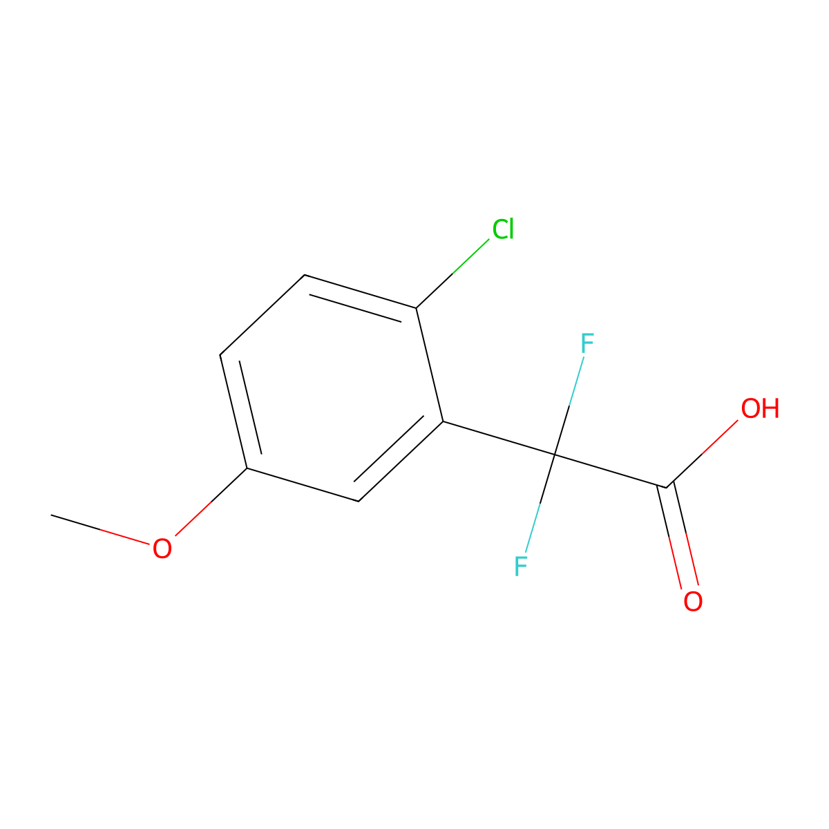 2-(2-Chloro-5-methoxyphenyl)-2,2-difluoroacetic acid molecular structure, CAS 2354591-81-2