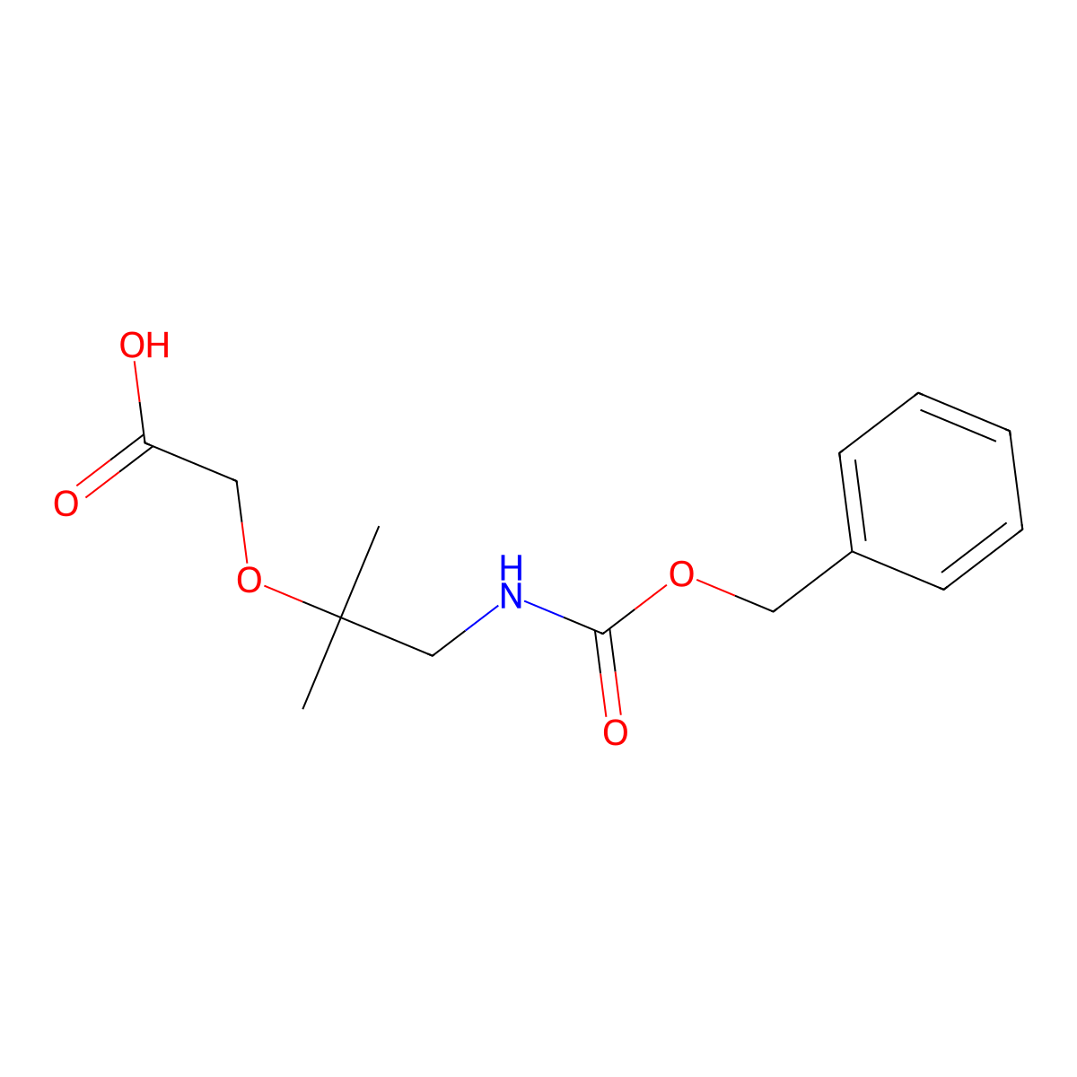 2-[(1-{[(Benzyloxy)carbonyl]amino}-2-methylpropan-2-yl)oxy]acetic acid molecular structure, CAS 2354614-15-4