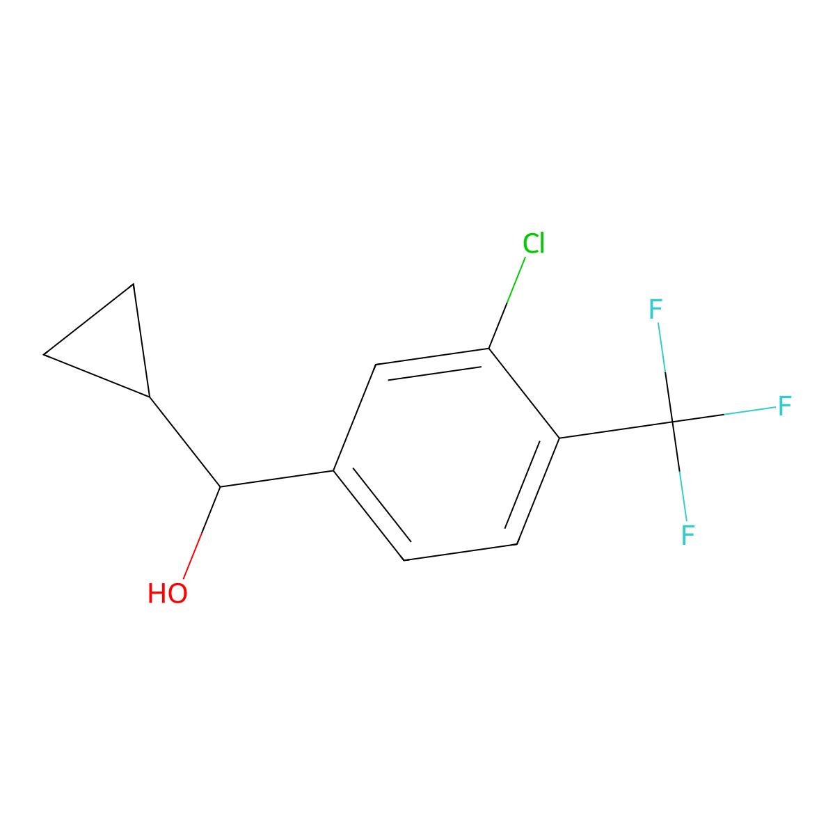 3-Chloro-alpha-cyclopropyl-4-(trifluoromethyl)benZenemethanol molecular structure, CAS 2354614-46-1