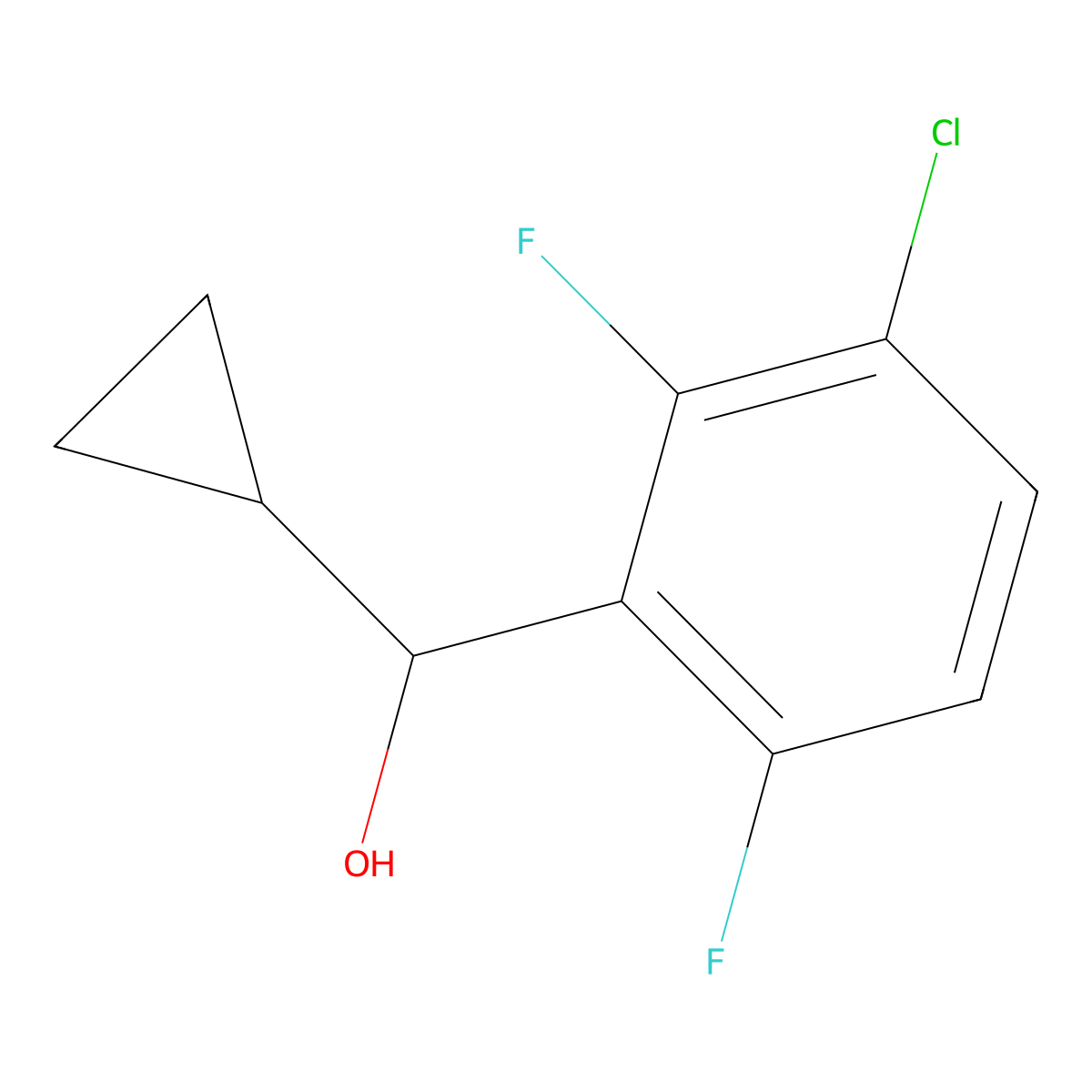 3-Chloro-alpha-cyclopropyl-2,6-difluorobenZenemethanol molecular structure, CAS 2354614-79-0