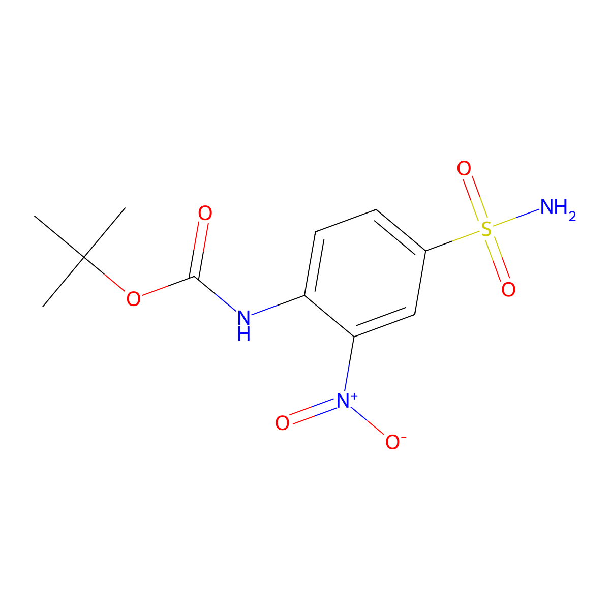 tert-butyl N-(2-nitro-4-sulfamoylphenyl)carbamate molecular structure, CAS 2354631-95-9