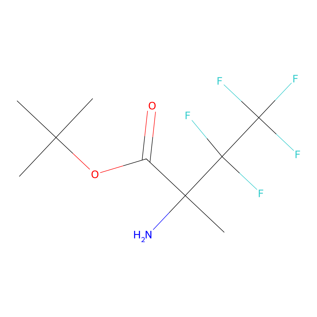 Tert-butyl 2-amino-3,3,4,4,4-pentafluoro-2-methylbutanoate molecular structure, CAS 2354656-55-4