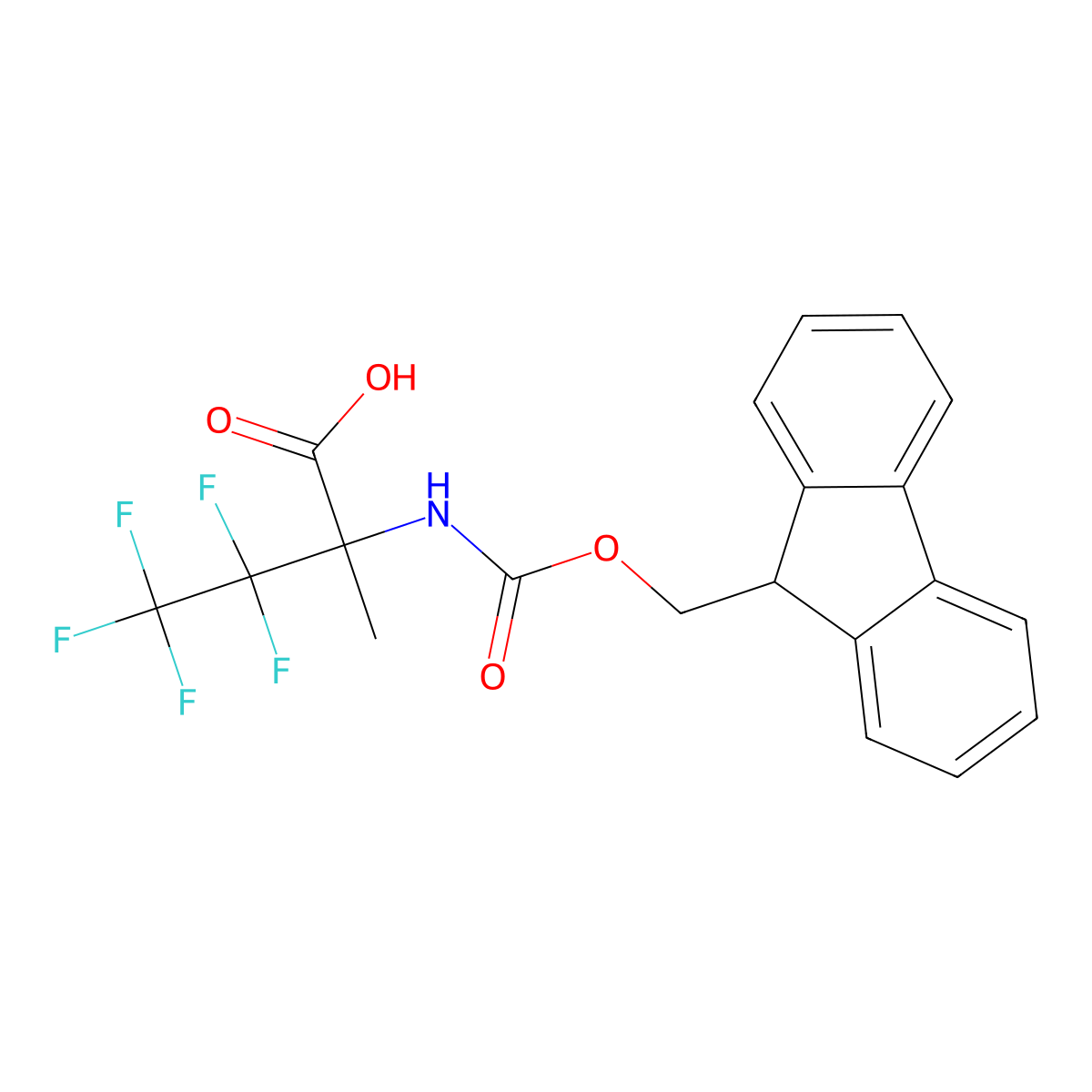 2-({[(9H-fluoren-9-yl)methoxy]carbonyl}amino)-3,3,4,4,4-pentafluoro-2-methylbutanoic acid molecular structure, CAS 2354656-58-7