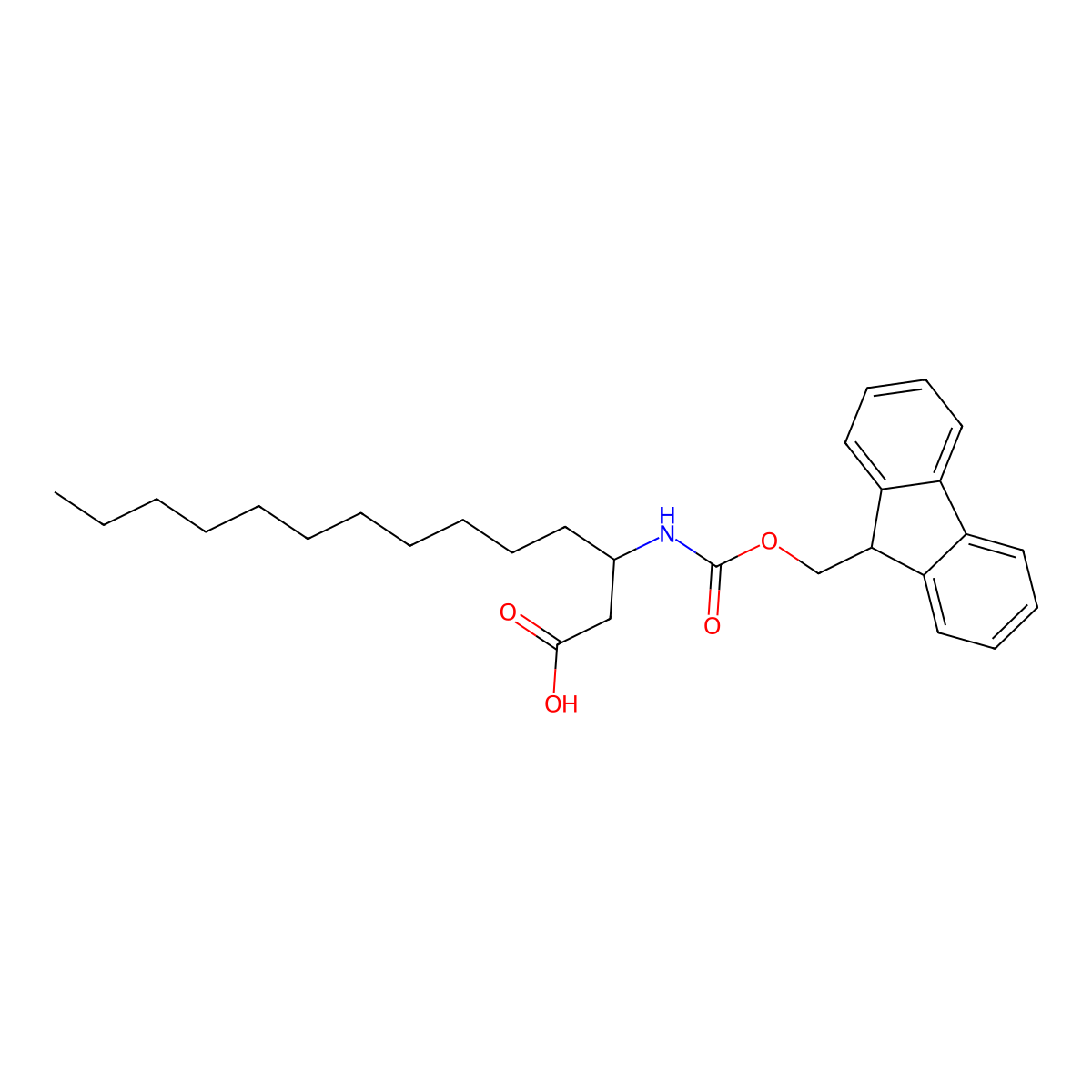 3-({[(9H-fluoren-9-yl)methoxy]carbonyl}amino)tetradecanoic acid molecular structure, CAS 2354668-38-3