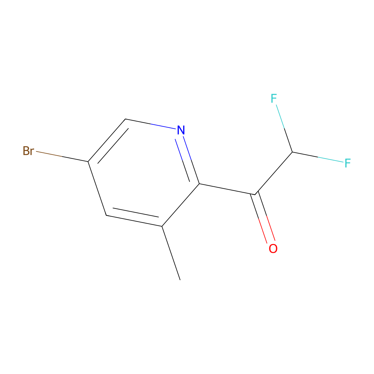 1-(5-Bromo-3-methylpyridin-2-YL)-2,2-difluoroethan-1-one molecular structure, CAS 2354671-93-3