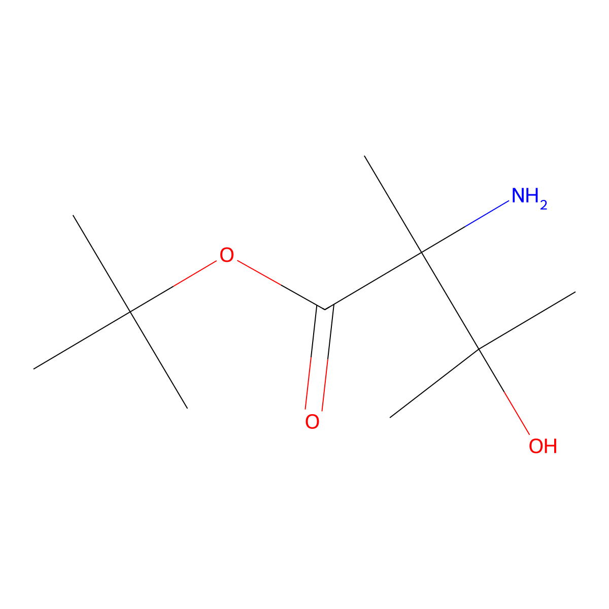 Tert-butyl 2-amino-3-hydroxy-2,3-dimethylbutanoate molecular structure, CAS 2354683-89-7