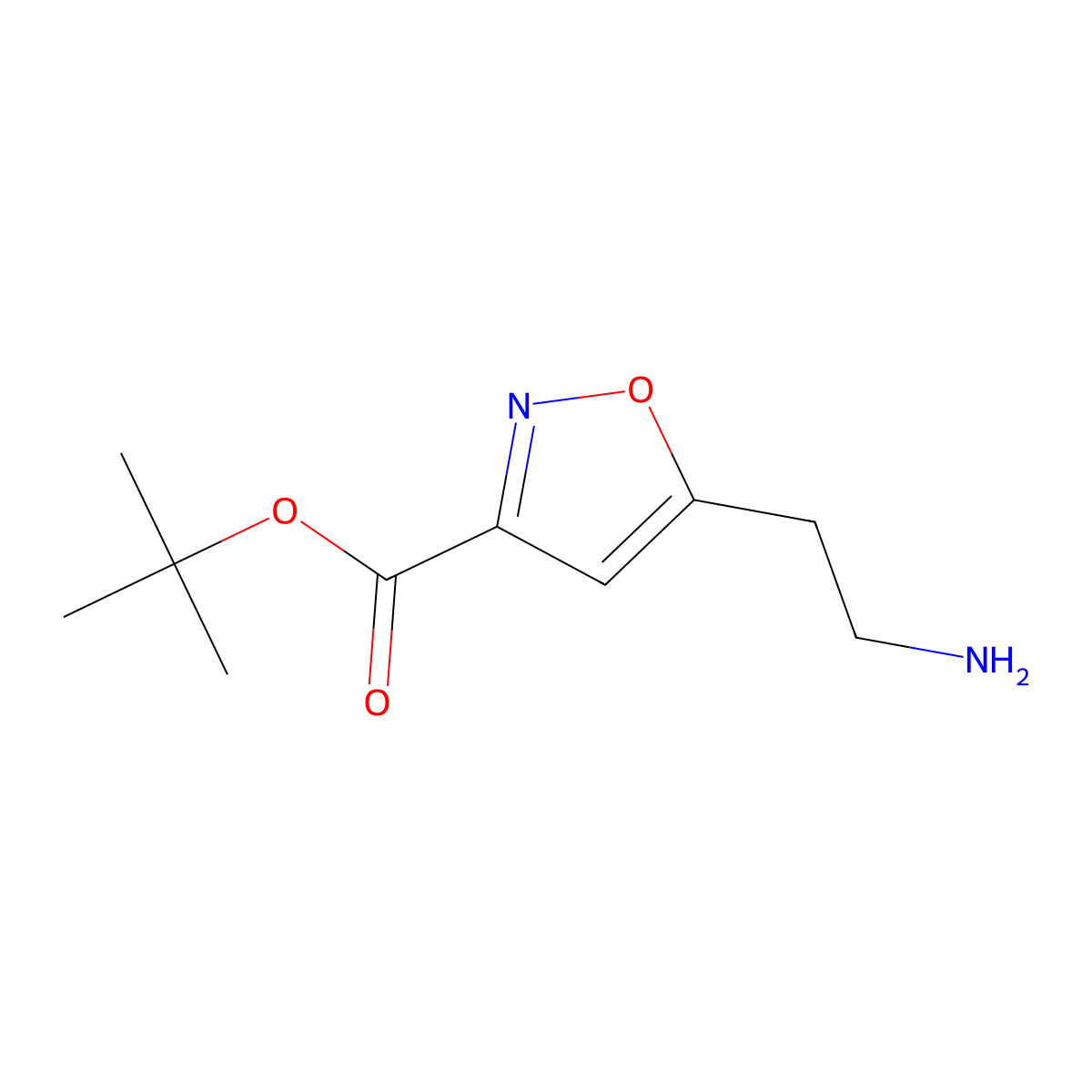 Tert-butyl 5-(2-aminoethyl)-1,2-oxazole-3-carboxylate molecular structure, CAS 2354693-75-5