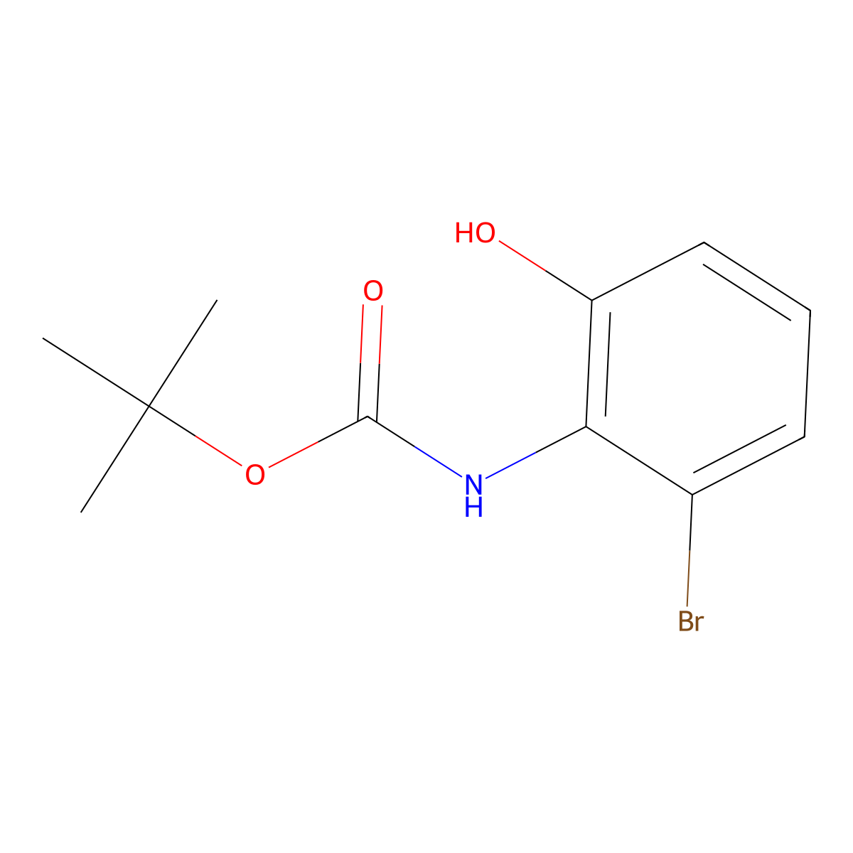 tert-butyl N-(2-bromo-6-hydroxyphenyl)carbamate molecular structure, CAS 2354715-08-3