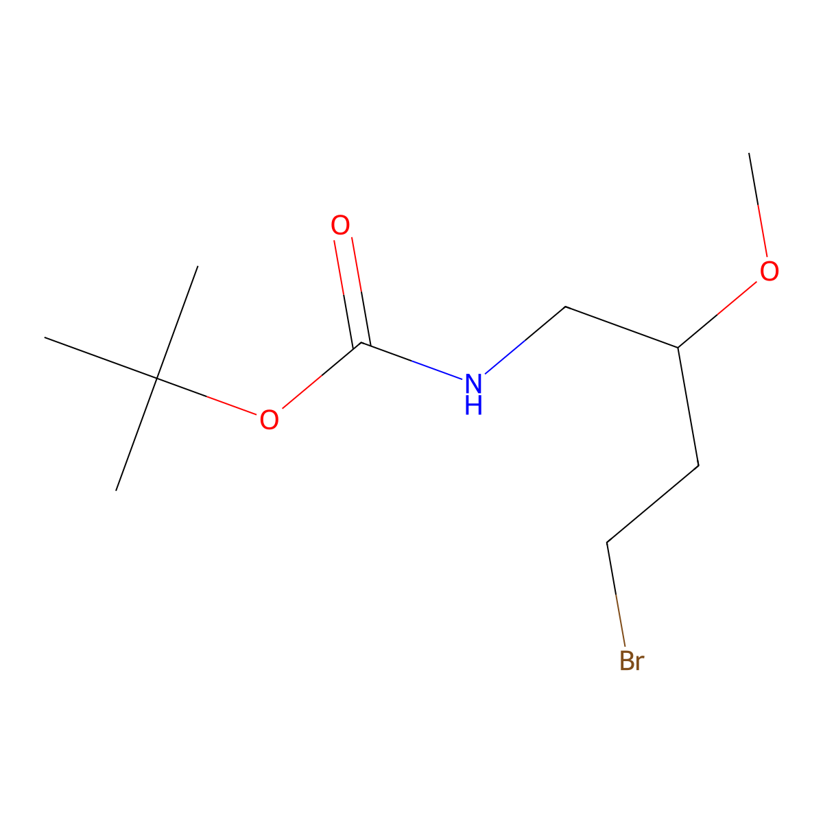 tert-butyl N-(4-bromo-2-methoxybutyl)carbamate molecular structure, CAS 2354731-92-1