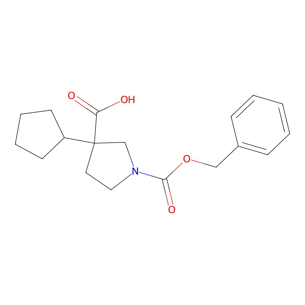 1-[(Benzyloxy)carbonyl]-3-cyclopentylpyrrolidine-3-carboxylic acid molecular structure, CAS 2354741-02-7