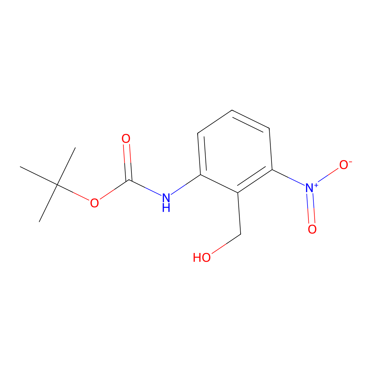 tert-butyl N-[2-(hydroxymethyl)-3-nitrophenyl]carbamate molecular structure, CAS 2354745-19-8