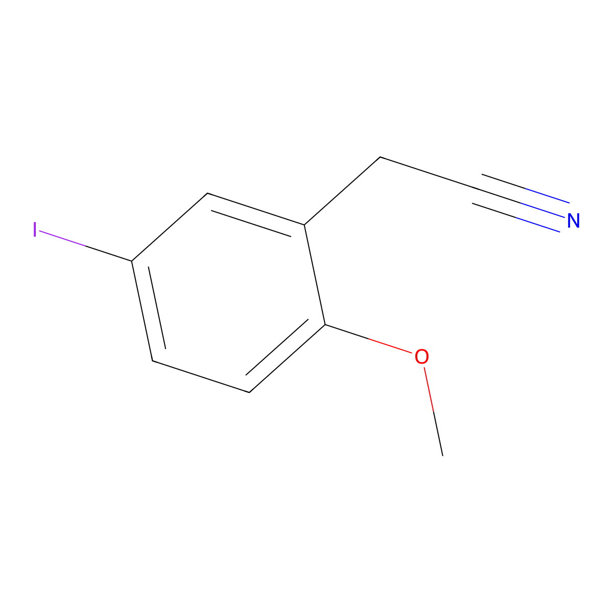 2-(5-Iodo-2-methoxyphenyl)acetonitrile molecular structure, CAS 2354747-40-1