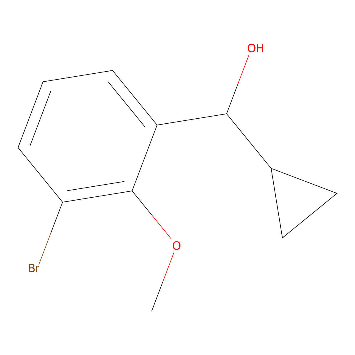 3-Bromo-alpha-cyclopropyl-2-methoxybenzenemethanol molecular structure, CAS 2354749-19-0