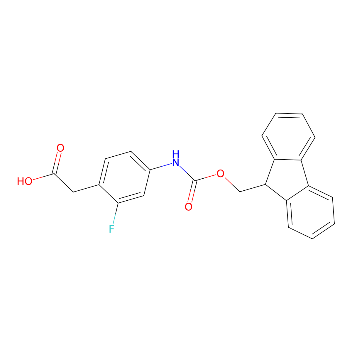 2-[4-(9H-Fluoren-9-ylmethoxycarbonylamino)-2-fluorophenyl]acetic acid molecular structure, CAS 2354749-56-5