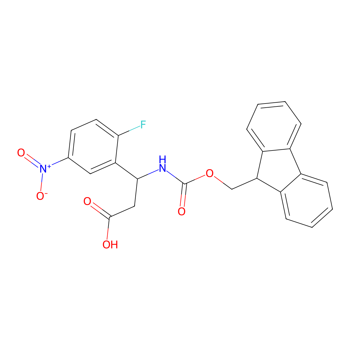 3-({[(9H-fluoren-9-yl)methoxy]carbonyl}amino)-3-(2-fluoro-5-nitrophenyl)propanoic acid molecular structure, CAS 2354750-52-8