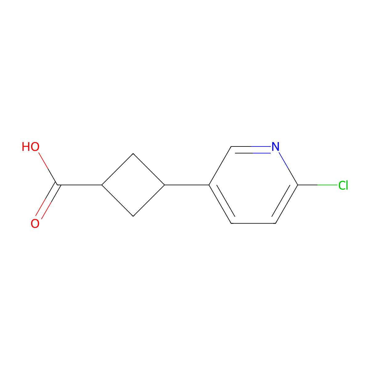 3-(6-Chloropyridin-3-yl)cyclobutane-1-carboxylic acid molecular structure, CAS 2354790-03-5