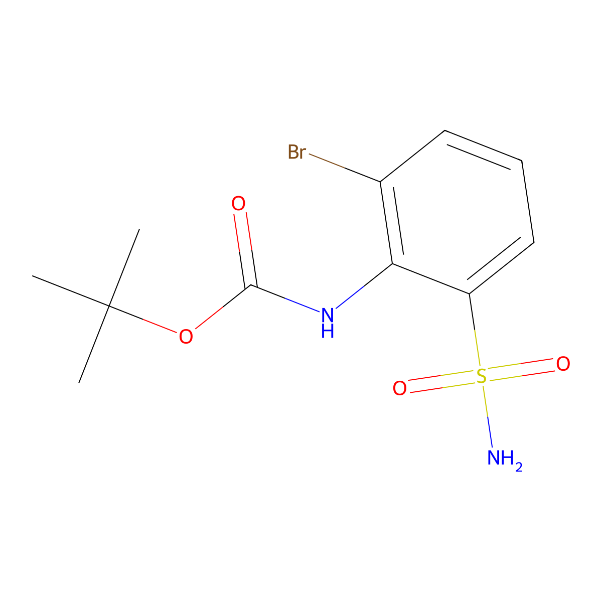 tert-butyl N-(2-bromo-6-sulfamoylphenyl)carbamate molecular structure, CAS 2354839-94-2