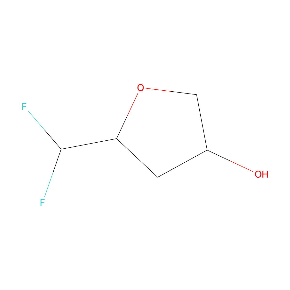 5-(Difluoromethyl)oxolan-3-ol molecular structure, CAS 2354903-17-4