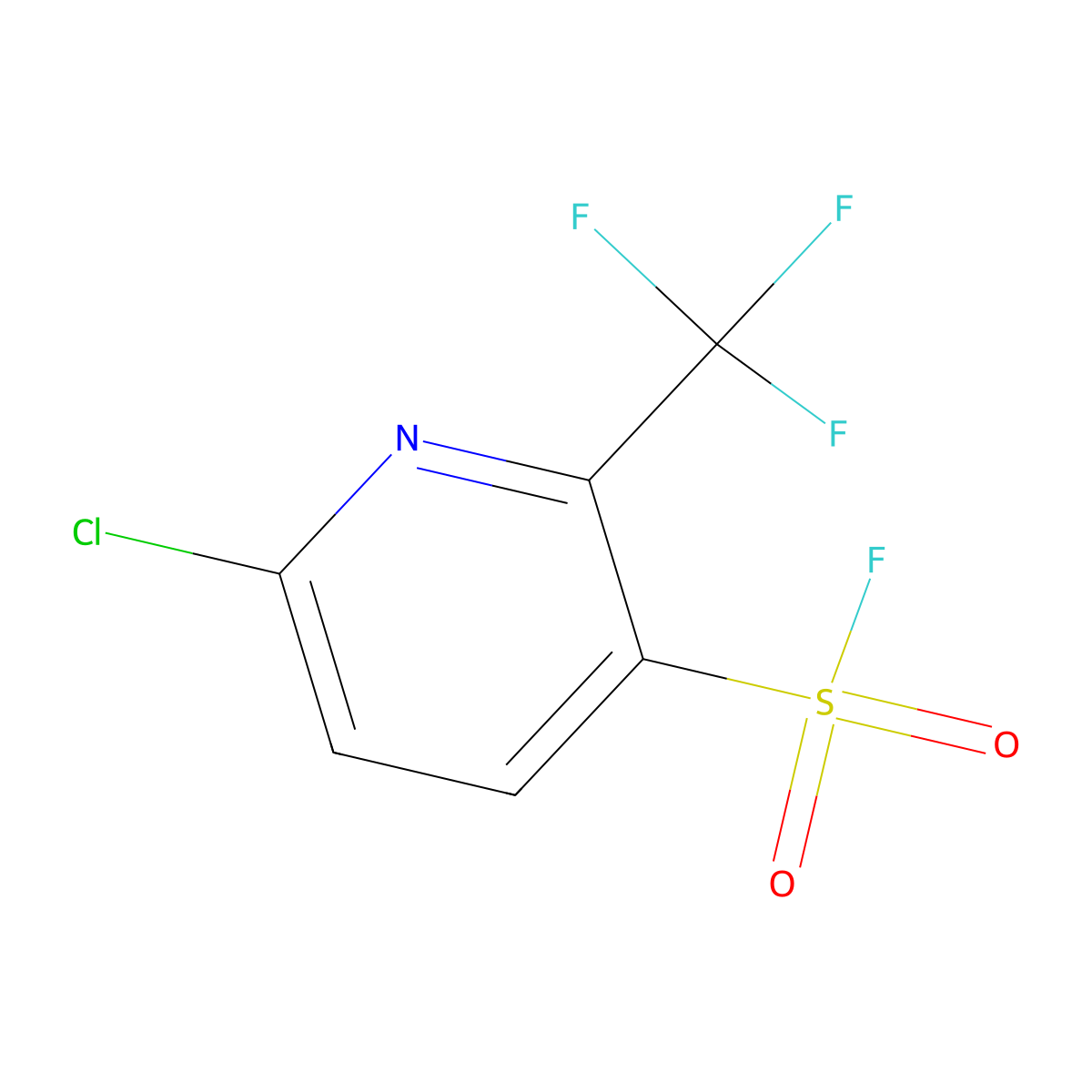 6-Chloro-2-(trifluoromethyl)pyridine-3-sulfonyl fluoride molecular structure, CAS 2354981-36-3