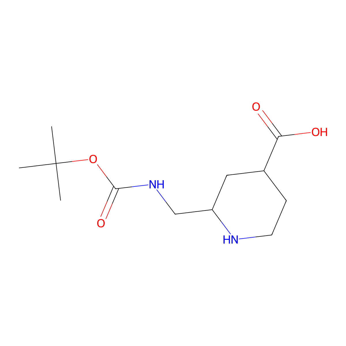 2-({[(Tert-butoxy)carbonyl]amino}methyl)piperidine-4-carboxylic acid molecular structure, CAS 2354985-71-8