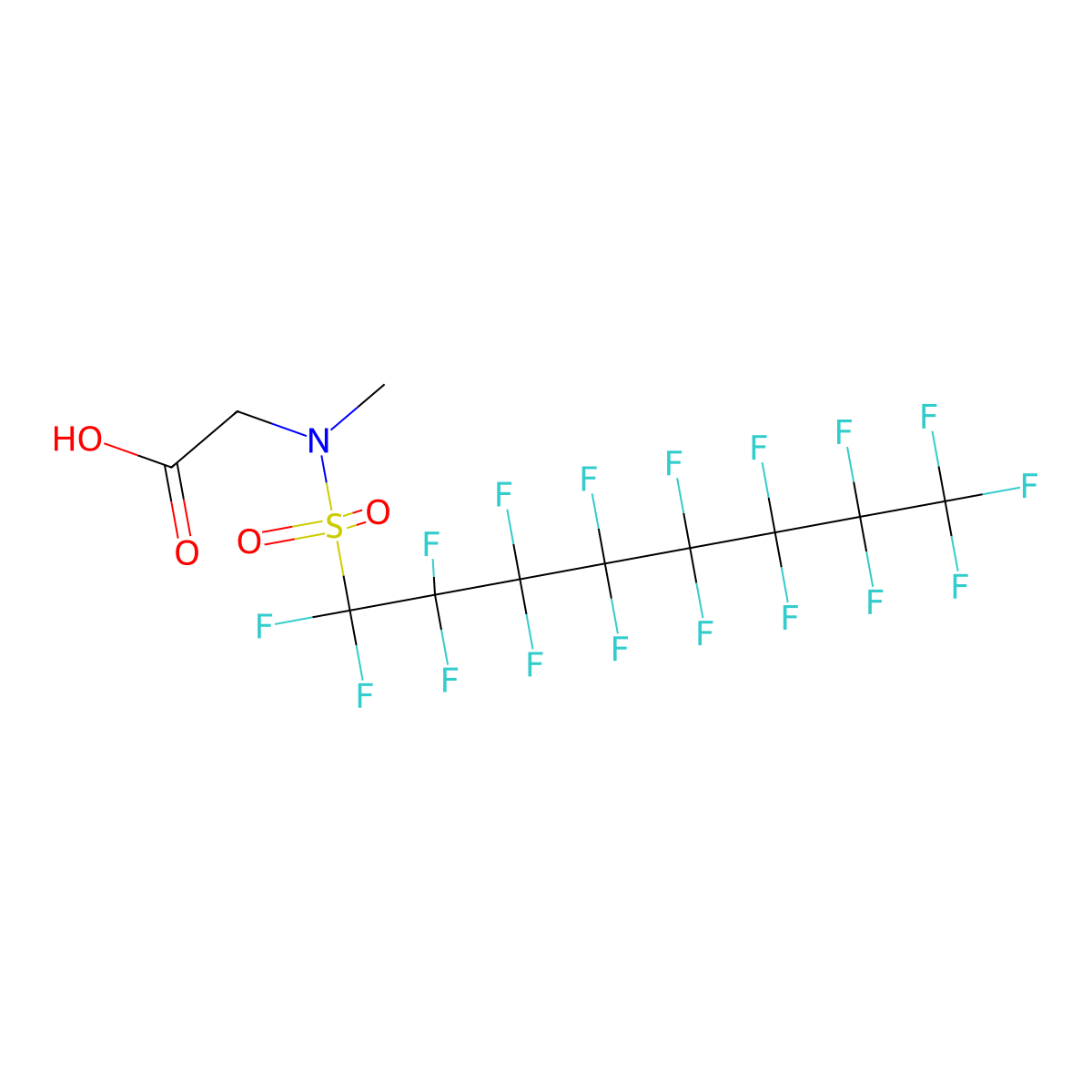 2-(N-Methylperfluorooctanesulfonamido)acetic acid molecular structure, CAS 2355-31-9