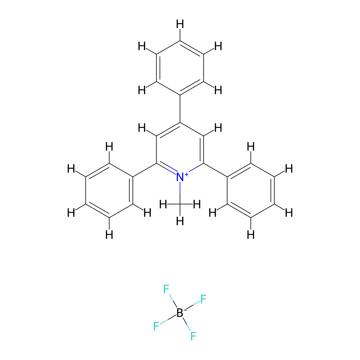 1-Methyl-2,4,6-triphenylpyridinium tetrafluoroborate molecular structure, CAS 2355-56-8