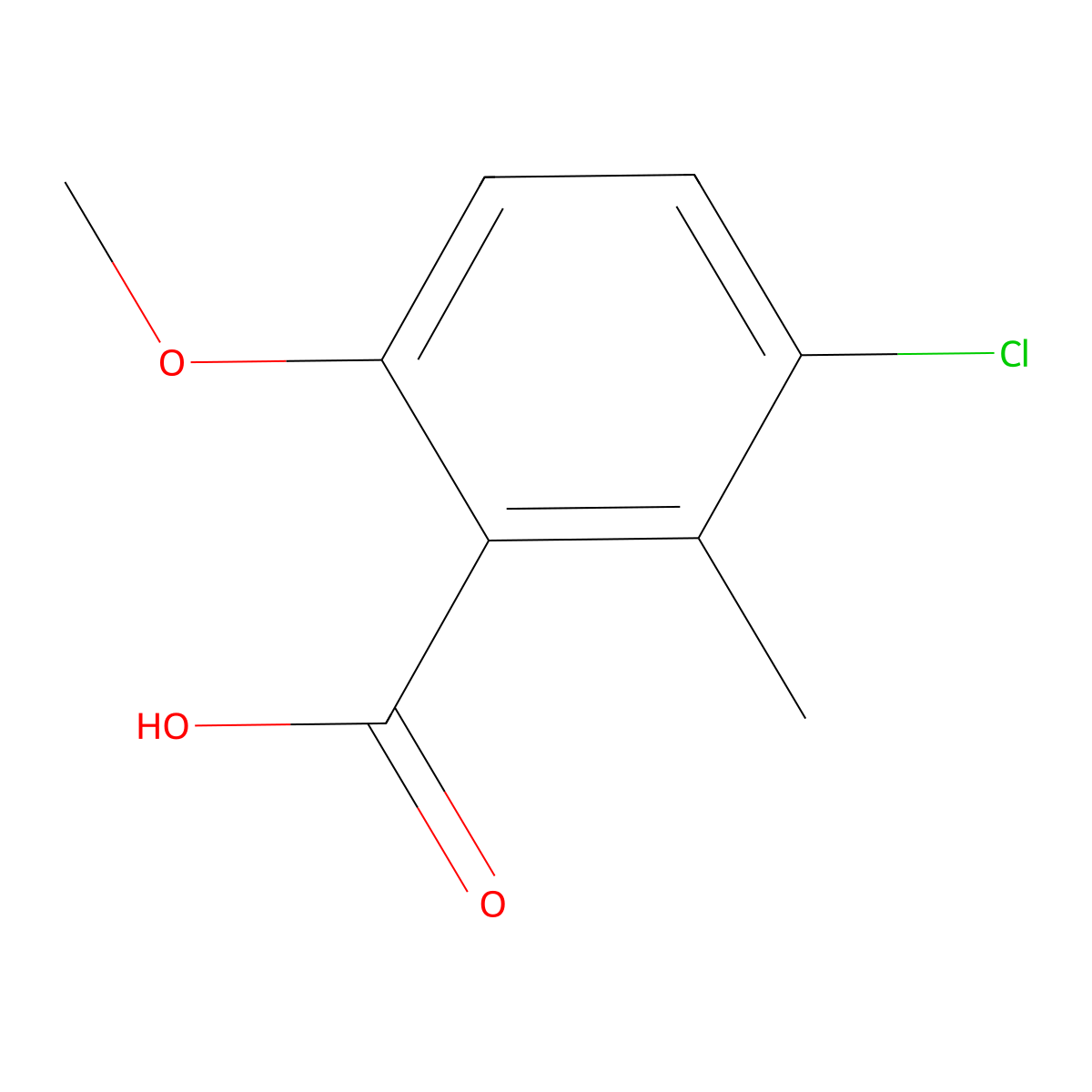 3-Chloro-6-methoxy-2-methylbenzoic acid molecular structure, CAS 23550-92-7