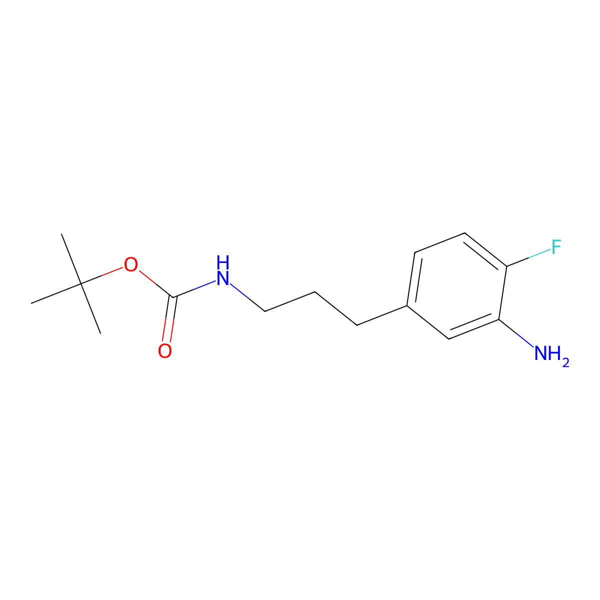 tert-butyl N-(3-(3-amino-4-fluorophenyl)propyl)carbamate molecular structure, CAS 2355001-88-4