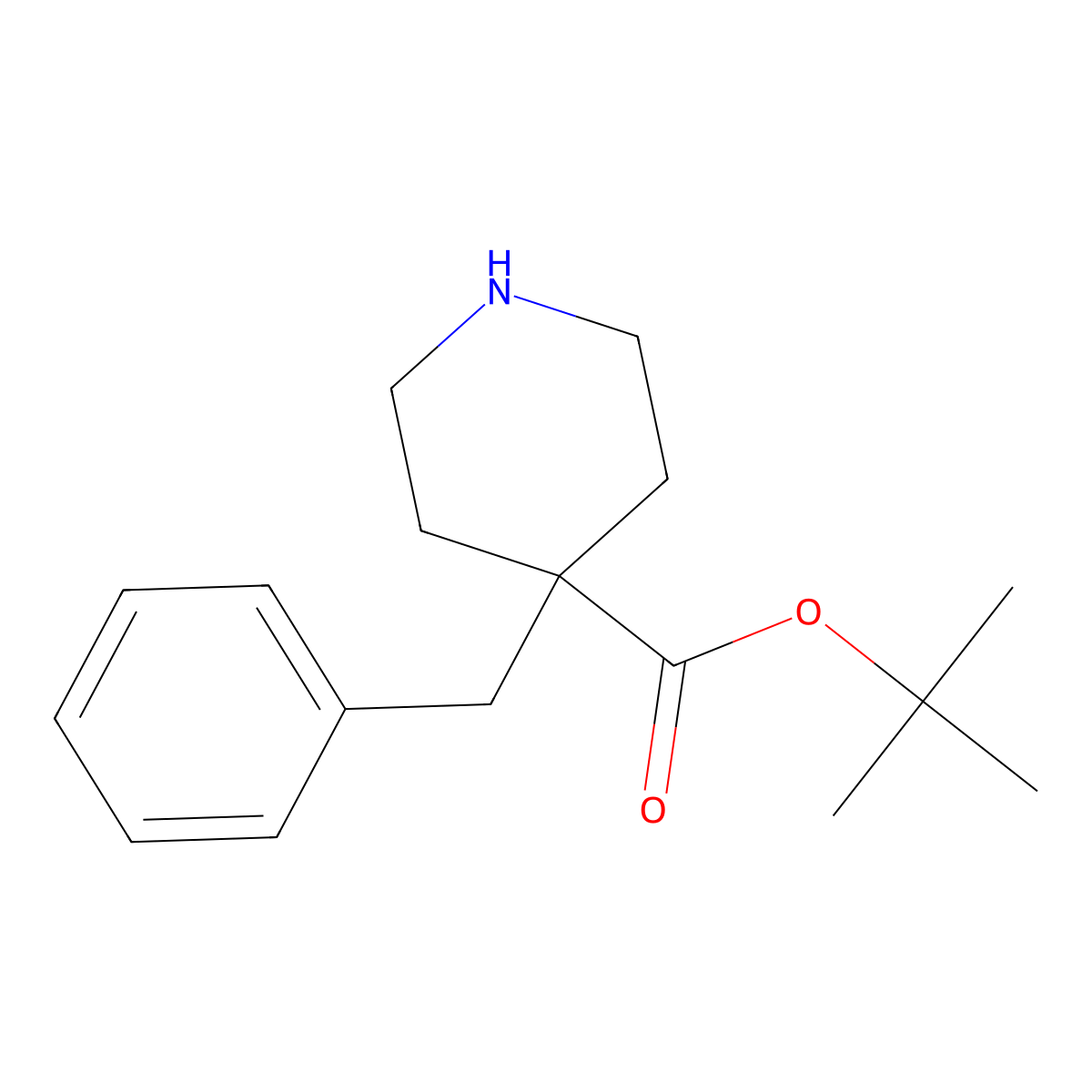 Tert-butyl 4-benzylpiperidine-4-carboxylate molecular structure, CAS 2355010-04-5