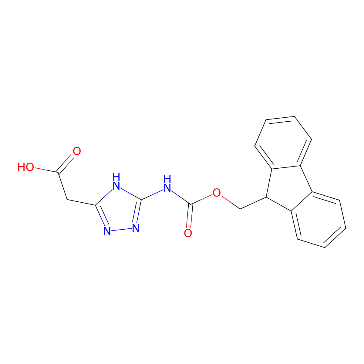 2-[5-({[(9H-fluoren-9-yl)methoxy]carbonyl}amino)-4H-1,2,4-triazol-3-yl]acetic acid molecular structure, CAS 2355066-60-1