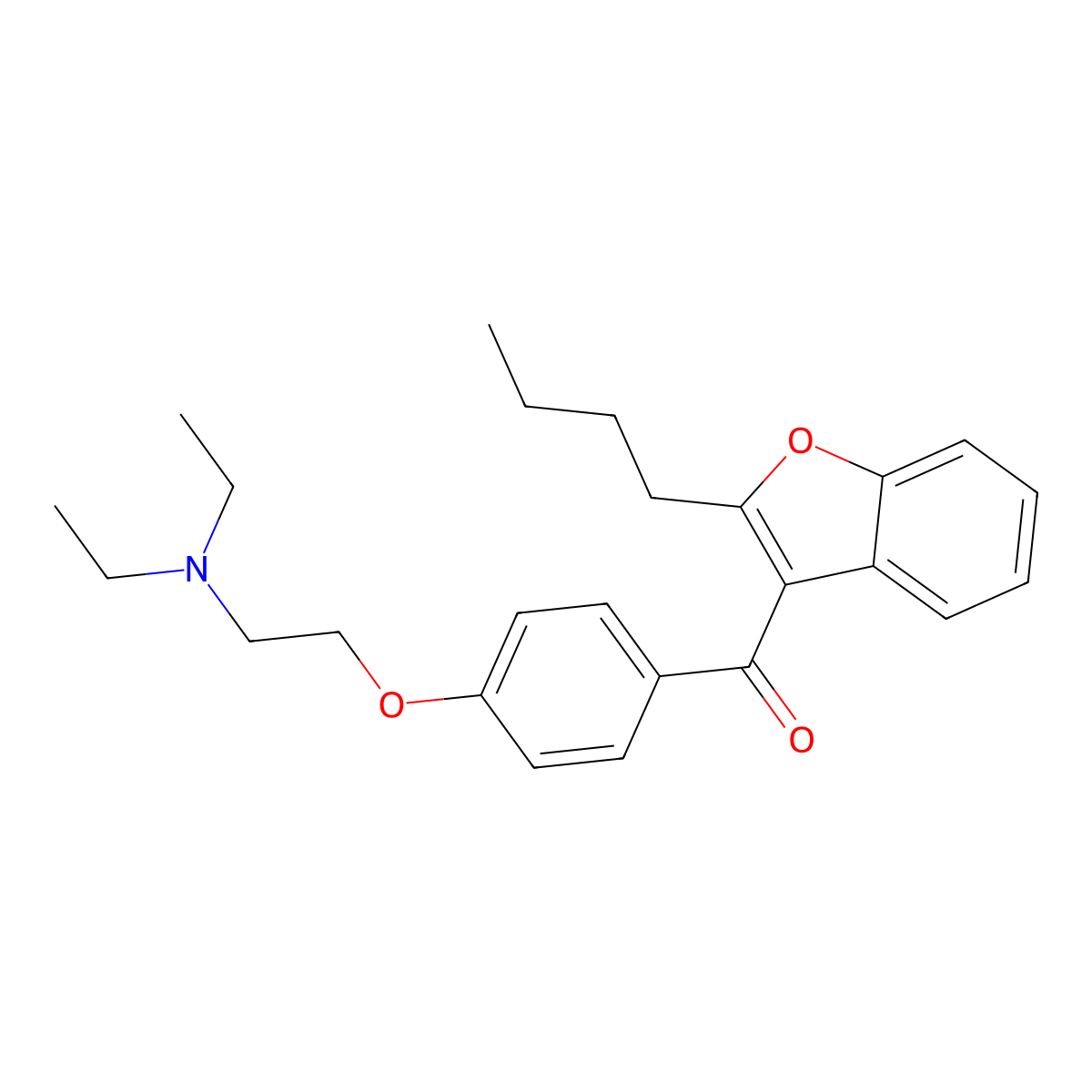 Deiodoamiodarone molecular structure, CAS 23551-25-9