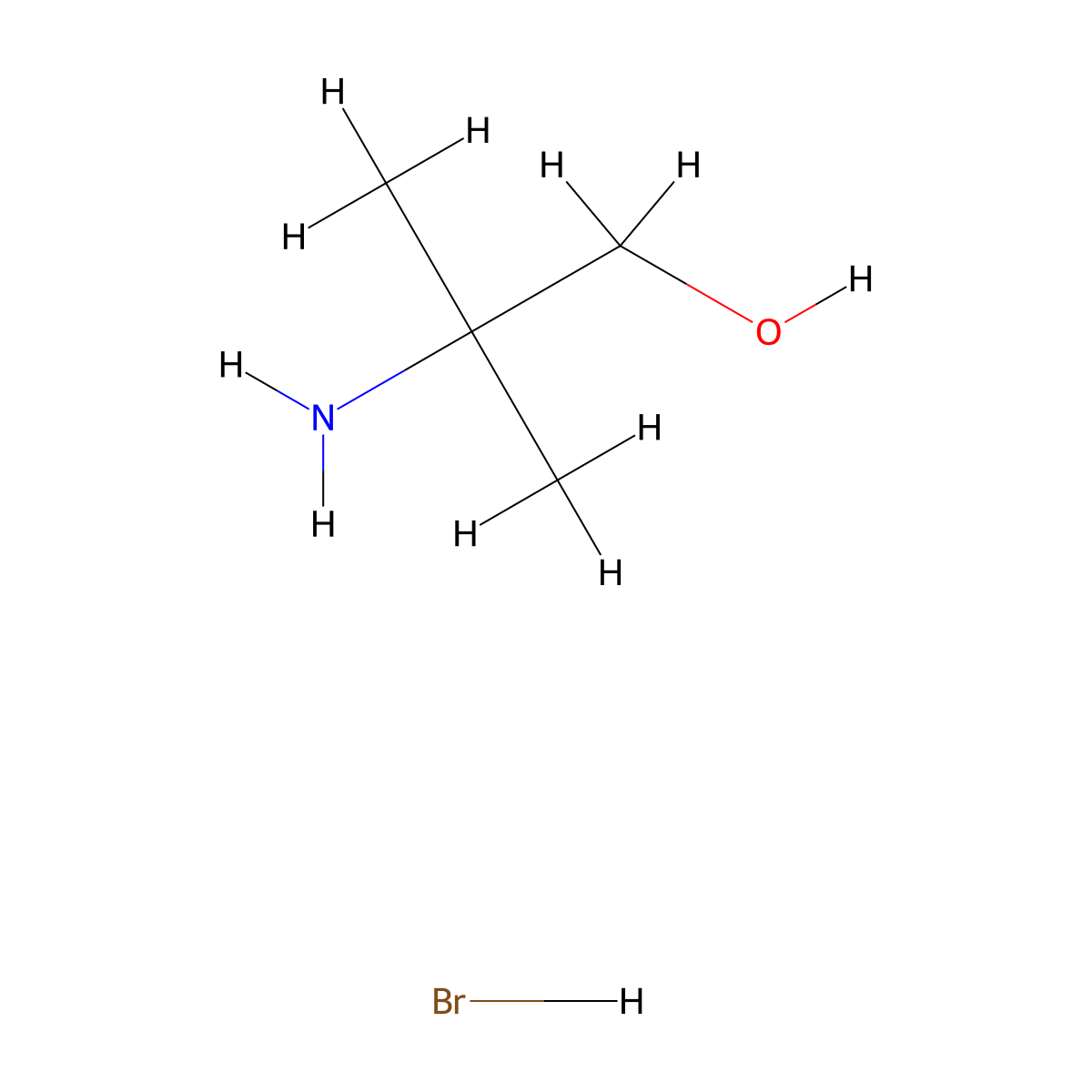 2-Amino-2-methylpropan-1-ol hydrobromide molecular structure, CAS 23551-87-3