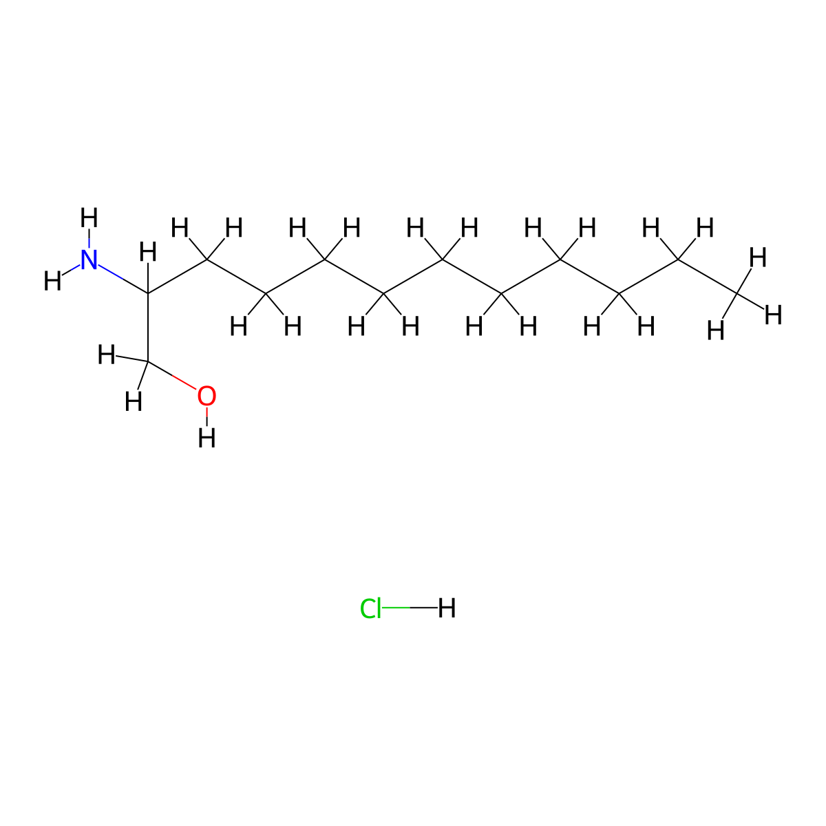 1-Dodecanol, 2-amino-, hydrochloride (1:1) molecular structure, CAS 23551-91-9
