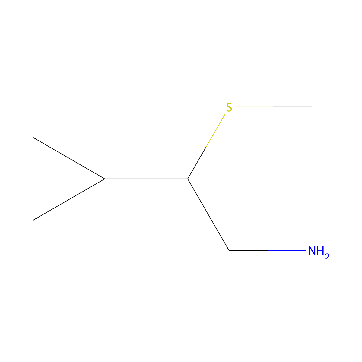 2-Cyclopropyl-2-(methylsulfanyl)ethan-1-amine molecular structure, CAS 2355121-09-2