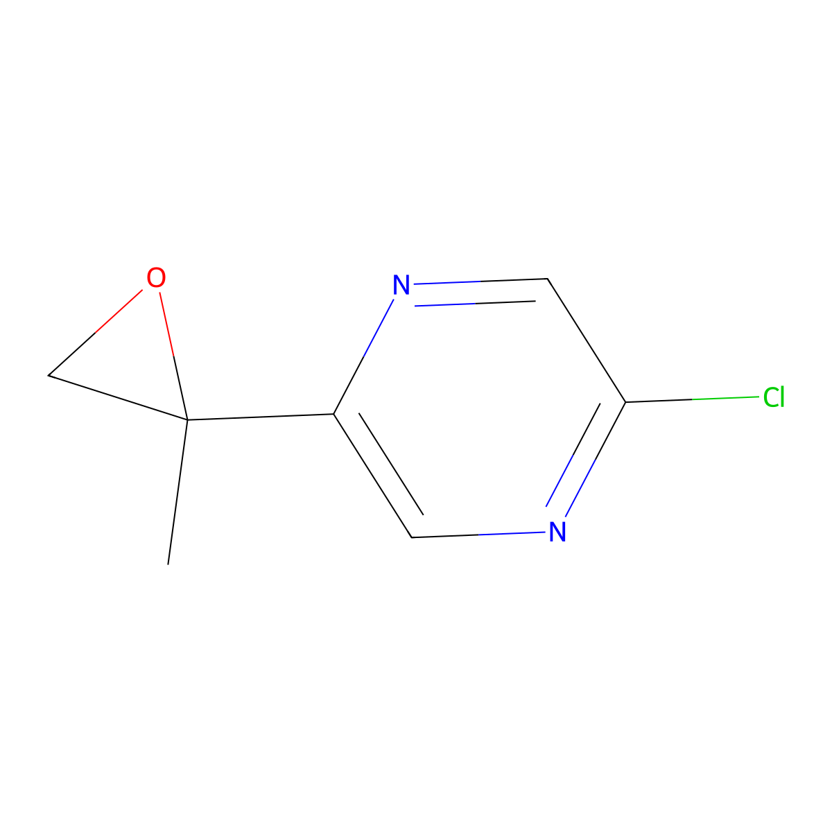 2-Chloro-5-(2-methyloxiran-2-yl)pyrazine molecular structure, CAS 2355148-92-2